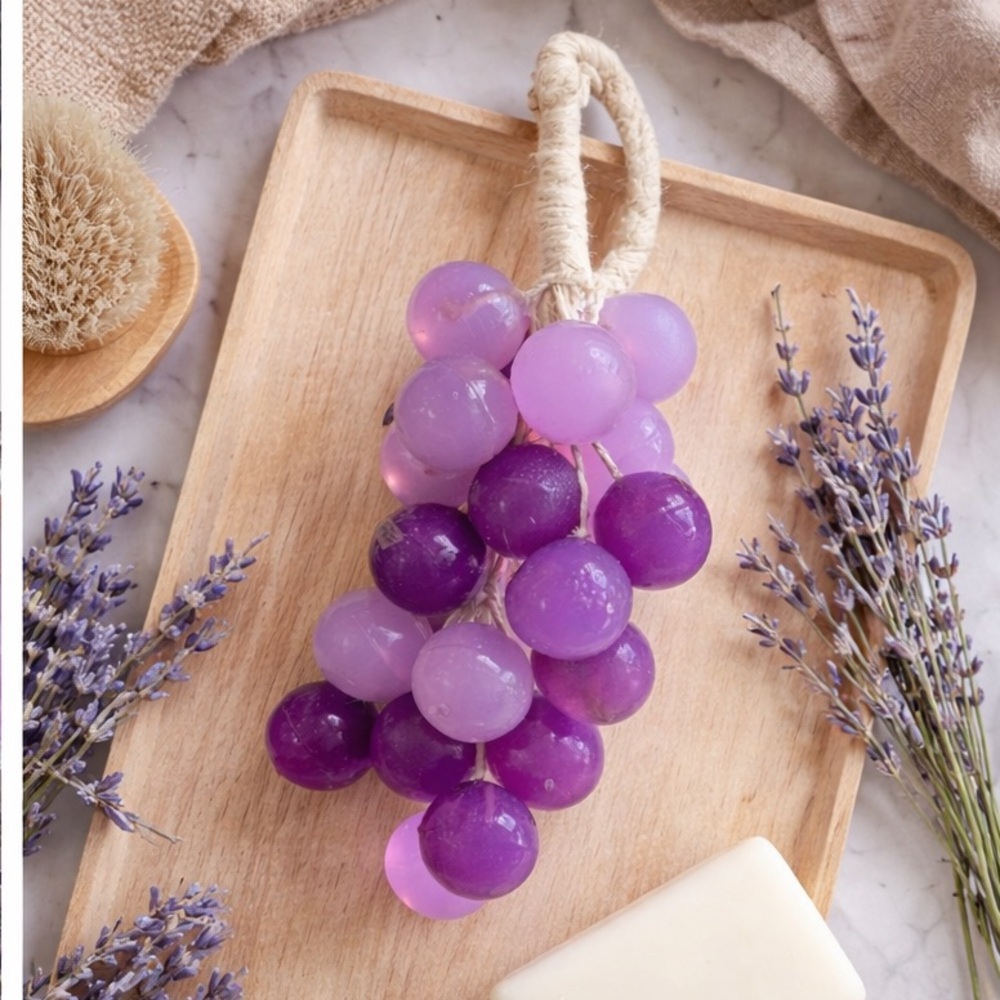 Purple Decor Lavender Grape Vine Soap Natural Handmade Organic Essential Oils - Picture 2 of 3